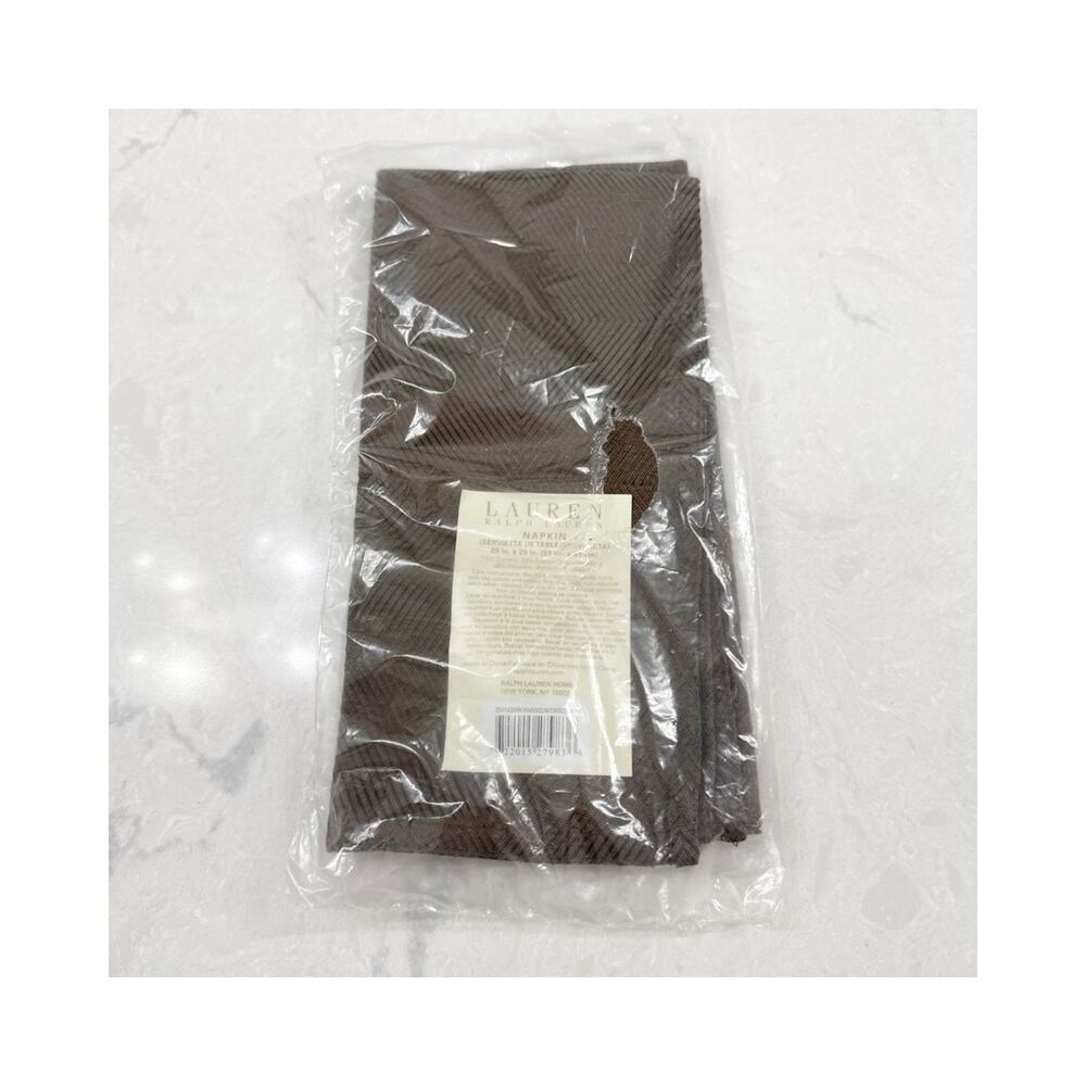 Ralph Lauren Harrison Table Linen Napkin Chocolate Brown 20" x 20" New